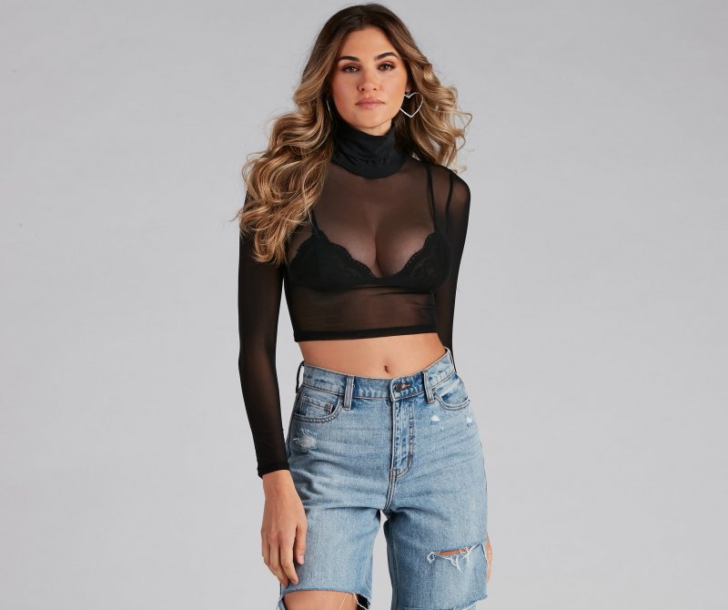 TableClothsUs Stunning Sheer Moment Crop Top