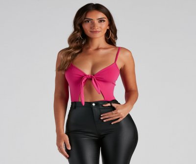 TableClothsUs Tied To You V-Neck Cutout Bodysuit