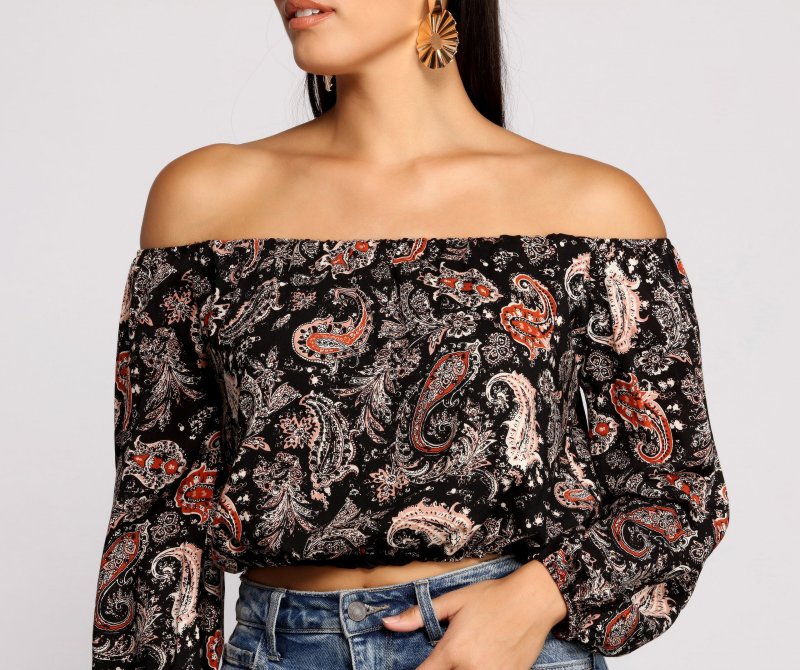 TableClothsUs Free Sprit Paisley Crop Top