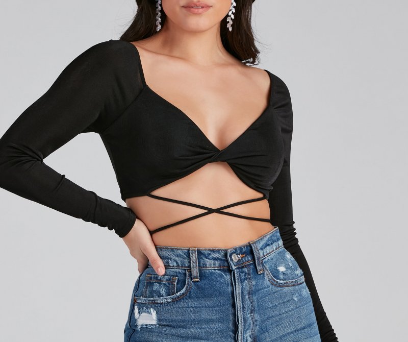 TableClothsUs Your Moment Slinky Wrap Crop Top