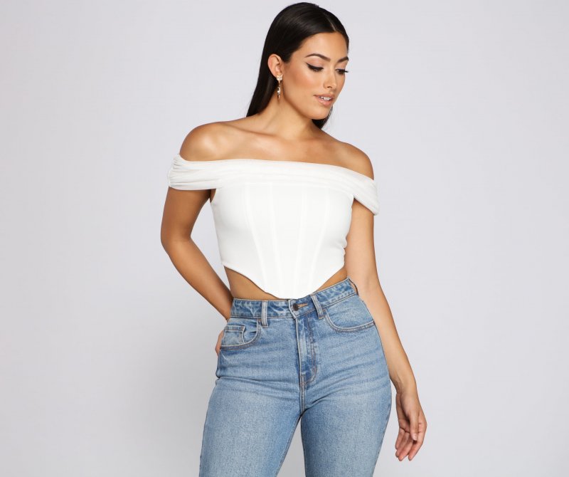 TableClothsUs Picture Perfect Off The Shoulder Bustier