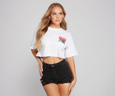 TableClothsUs Daredevil Racing Graphic Crop Top