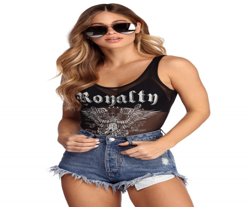 TableClothsUs Rock Royalty Graphic Bodysuit