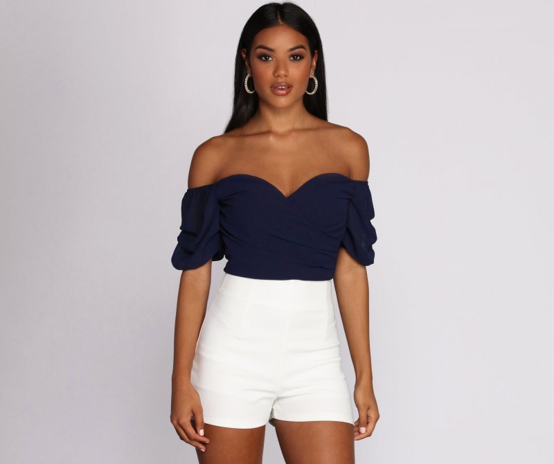 TableClothsUs Chiffon And On Crop Top