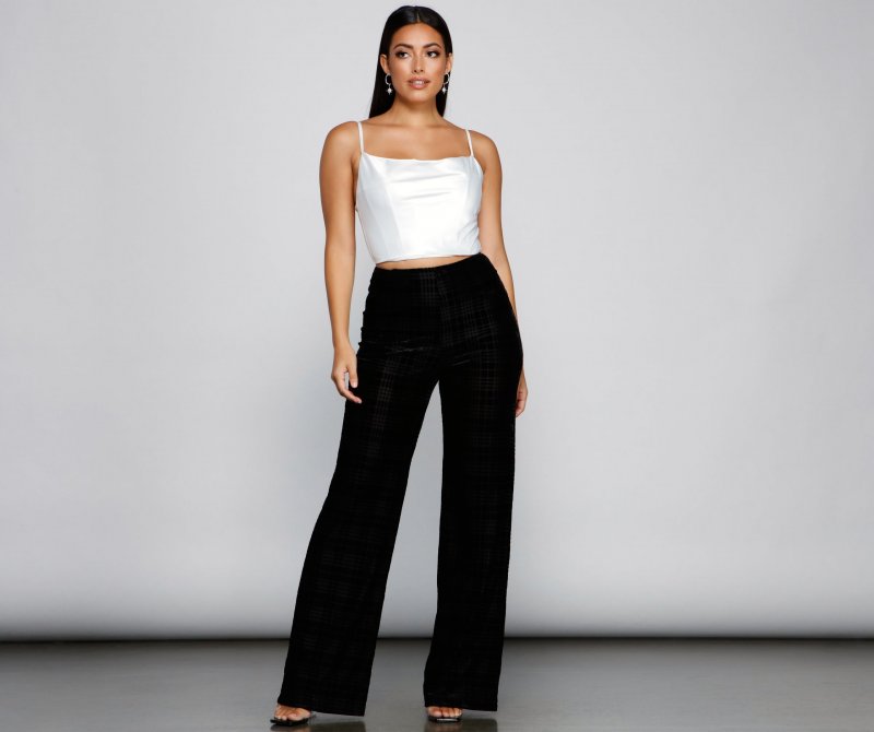 TableClothsUs Love Note Satin Cowl Crop Top