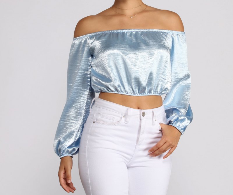 TableClothsUs Stunning Sophistication Satin Crop Top