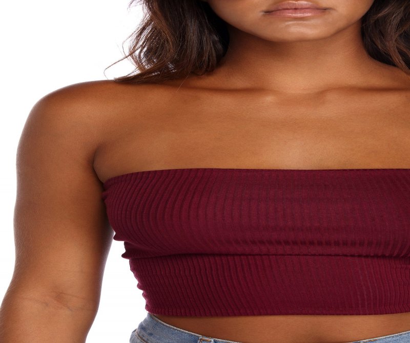 TableClothsUs Basic Ribbed Cropped Tube Top