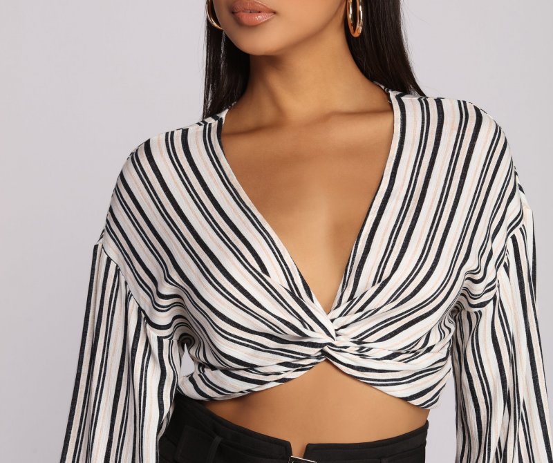 TableClothsUs Stripe Vibes Crop Top