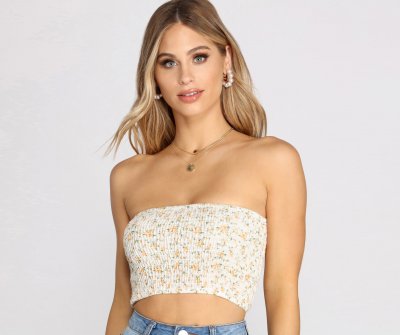 TableClothsUs Such A Doll Ditsy Floral Tube Top