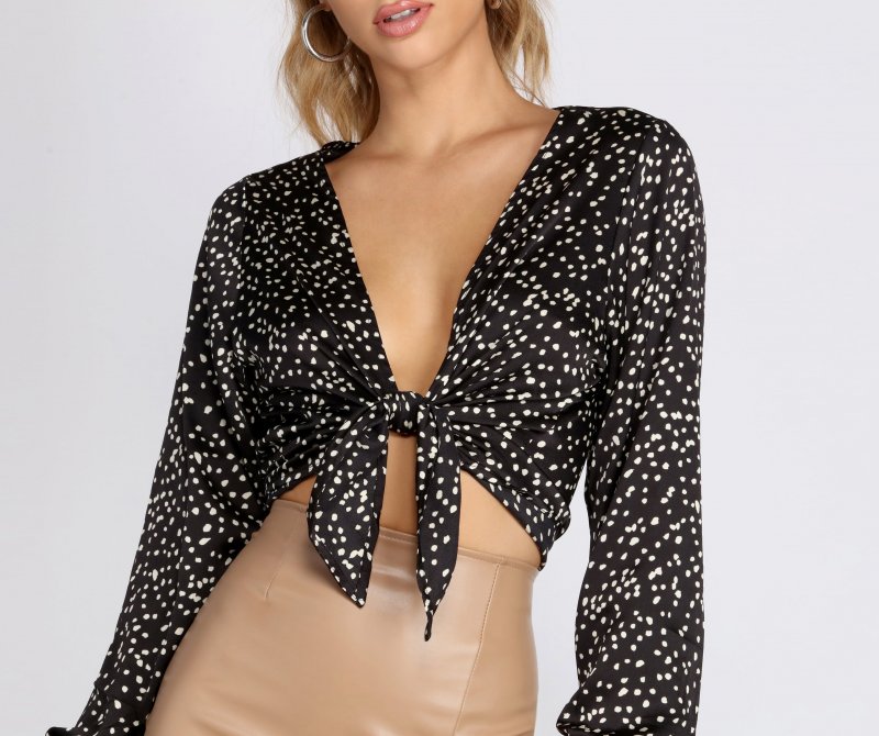 TableClothsUs Polka Dot Party Tie Front Top