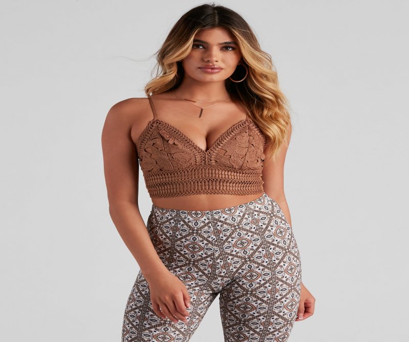 TableClothsUs Boho Bliss Crochet Lace Crop Top