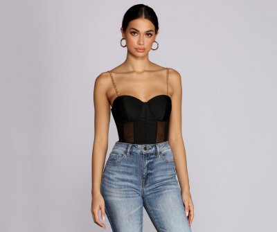 TableClothsUs Off The Chain Mesh Bustier