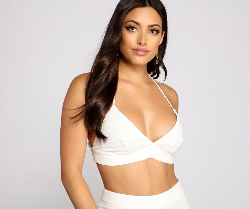 TableClothsUs Whisked Away Halter Crop Top