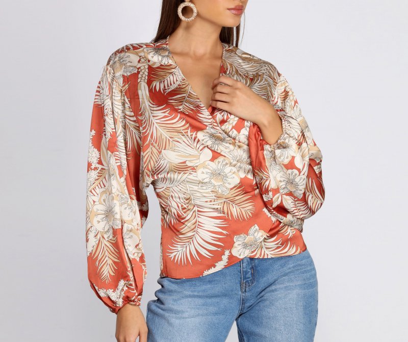 TableClothsUs Belted Wrap Front Blouse