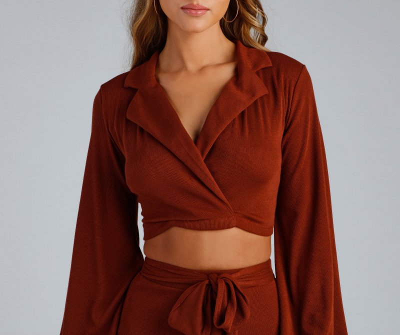 TableClothsUs Tied Together Surplice Crop Top