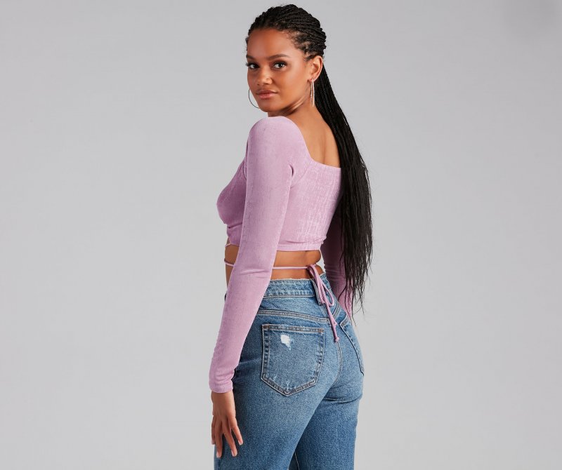 TableClothsUs Your Moment Slinky Wrap Crop Top