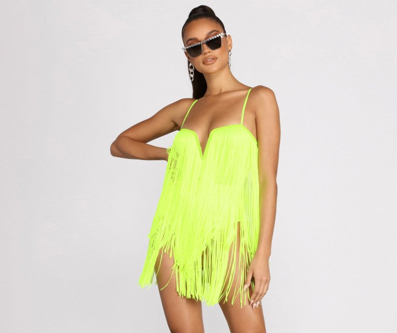 TableClothsUs Forever Fab In Fringe Bodysuit