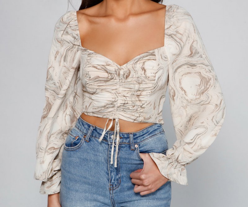 TableClothsUs Trendy Moment Drawstring Crop Top