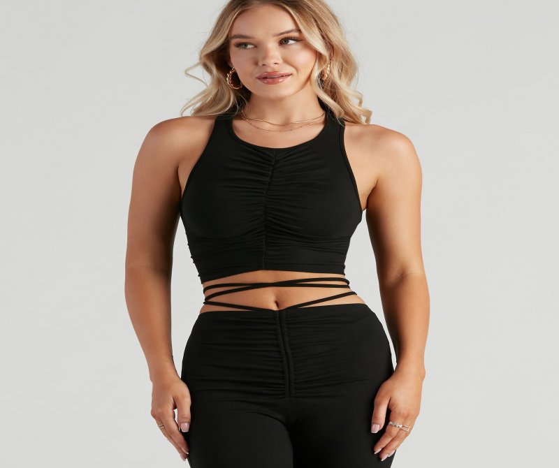 TableClothsUs Elevated Casual Ruched Cropped Tank