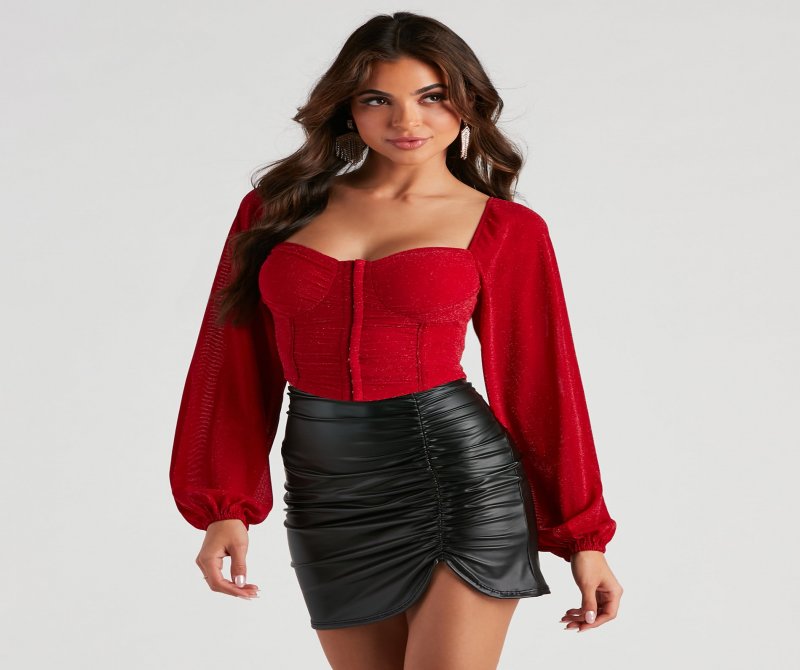 TableClothsUs Be Mine Sparkle Knit Bustier