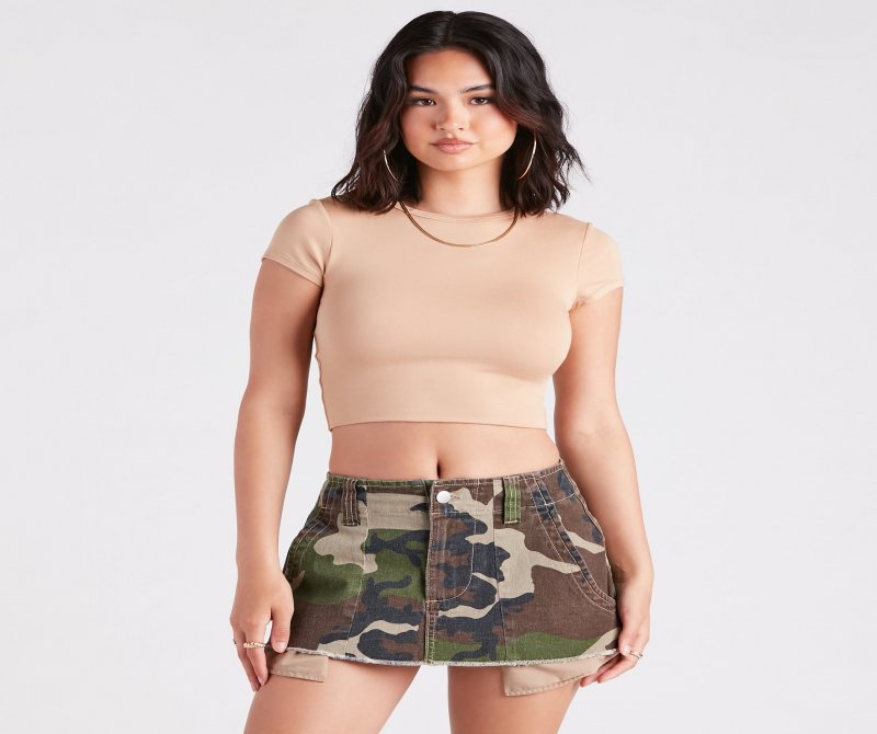 TableClothsUs Casual Must-Have Crew Neck Crop Top